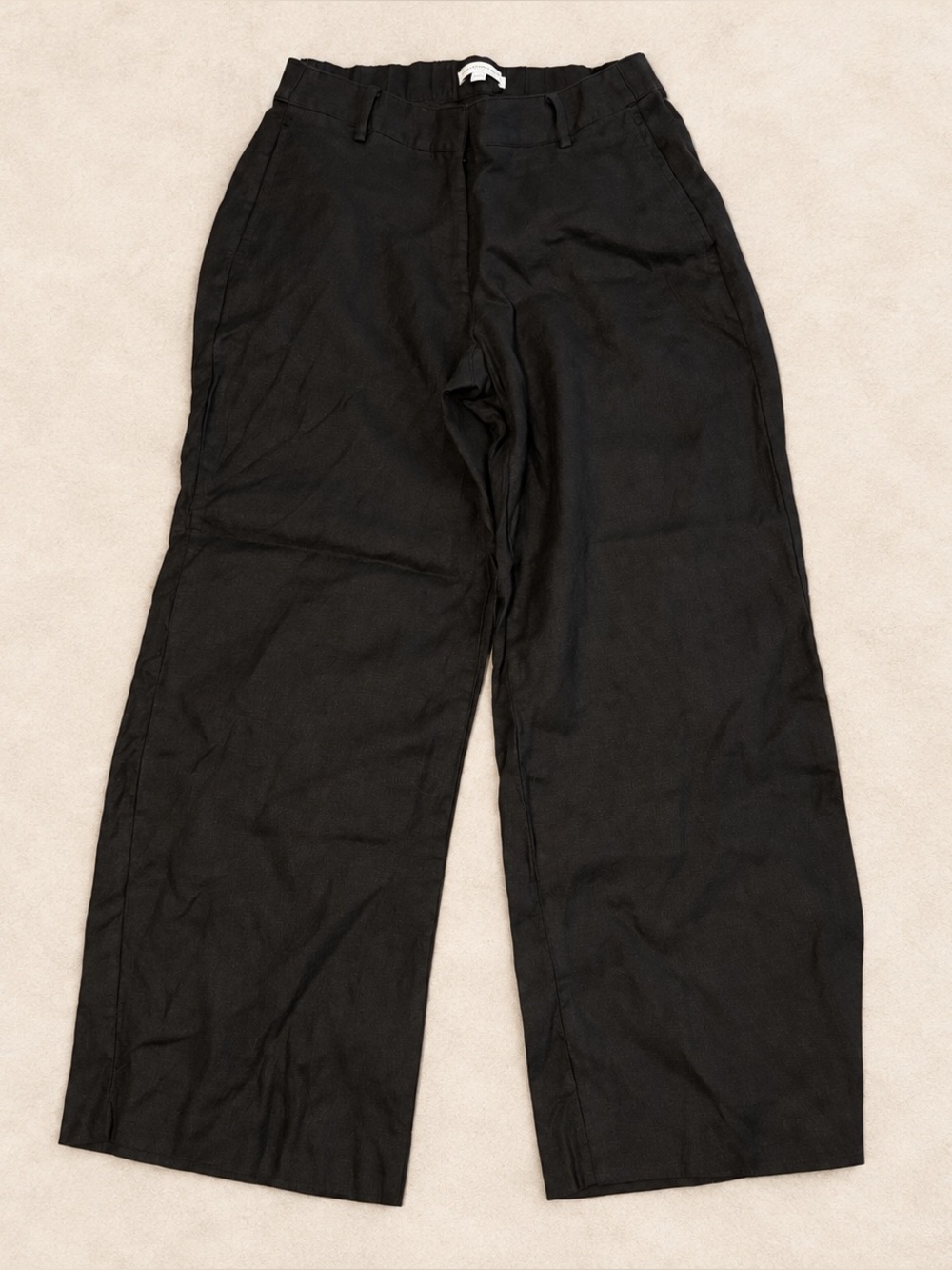 Banana Republic Black Wide-Leg Linen Trousers